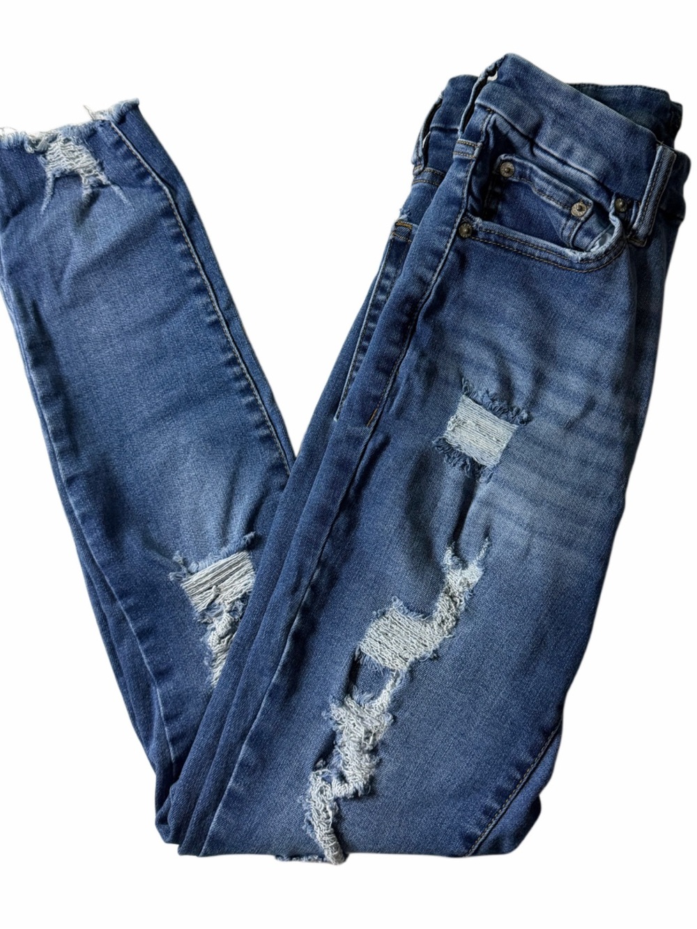 Aeropostale Super High Rise Curvy Jegging Womens 4R Distressed Skinny Jeans